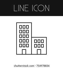 Isolated Building Outline. Apartment Vector Element Can Be Used For Building, Apartment, Residential Design Concept.