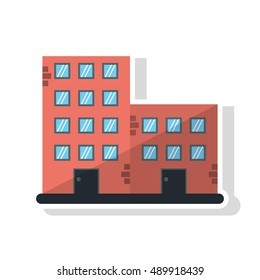 Isolated building with windows design