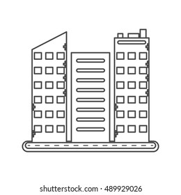 Isolated building with windows design