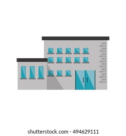Isolated building with windows design