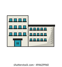 Isolated building with windows design