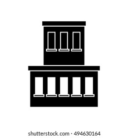 Isolated building with windows design