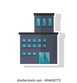 Isolated building with windows design