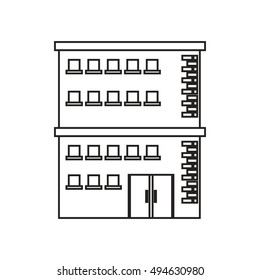 Isolated building with windows design