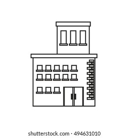 Isolated building with windows design