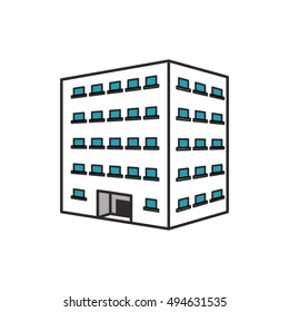 Isolated building with windows design