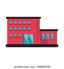 Isolated building with windows design