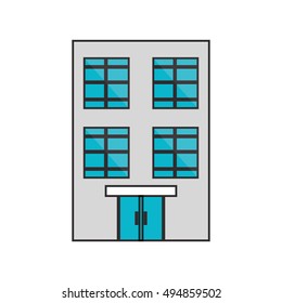 Isolated building with windows design