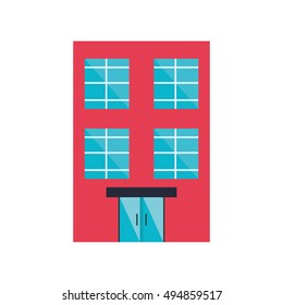 Isolated building with windows design