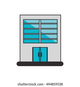 Isolated building with windows design