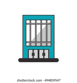 Isolated building with windows design