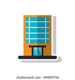 Isolated building with windows design