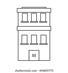 Isolated building with windows design
