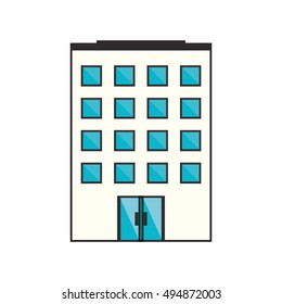 Isolated building with windows design