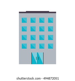 Isolated building with windows design