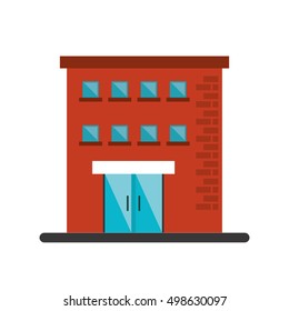 Isolated building with windows design
