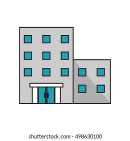 Isolated building with windows design