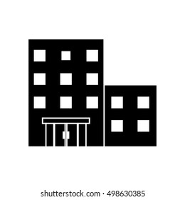 Isolated building with windows design