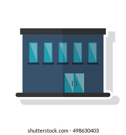 Isolated building with windows design