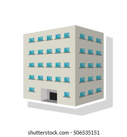 Isolated building with windows design