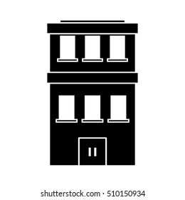 Isolated building with windows design