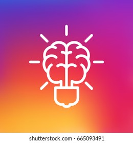 Isolated Bulb Outline Symbol On Clean Background. Vector Brain Element In Trendy Style.