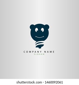 Isolated bulb with panda face vector icon abstract vector element template design icon