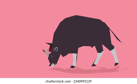 Isolated bull animal design. high quality bull detailed animal silhouette