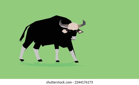 Isolated bull animal design. high quality bull detailed animal silhouette