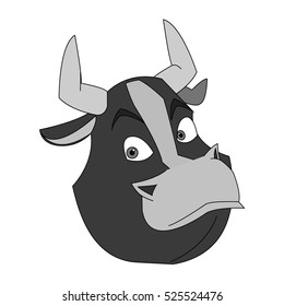 Isolated bull cartoon design