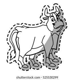 Isolated bull cartoon design