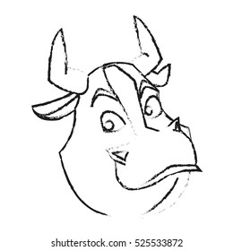 Isolated bull cartoon design