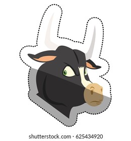Isolated bull cartoon design