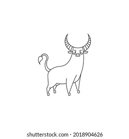Isolated bull taurus animal character zodiac sign Vector