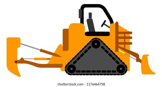 Isolated bulldozer icon. Contruction vehicle. Vector illustration design