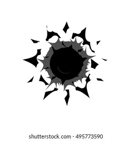 Isolated Bullet holes. Vector illustration image.
