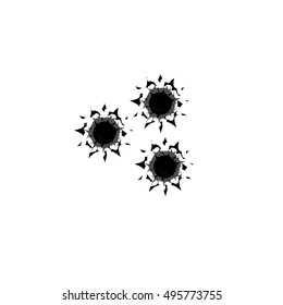 Isolated Bullet holes vector illustration image.