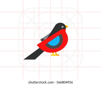 Isolated Bullfinch Icon