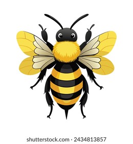 Isolated Bumble Bee on White Background