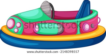 Isolated Bumper car cartoon illustration