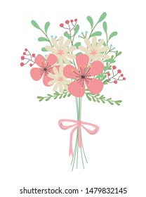Isolated bunch of flowers design