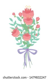Isolated bunch of flowers design