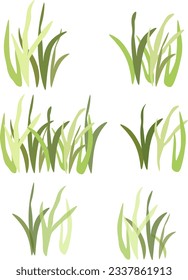 Isolated bunches of grass in different shades.