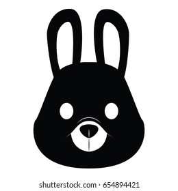 isolated bunny face on a white background, vector illustration