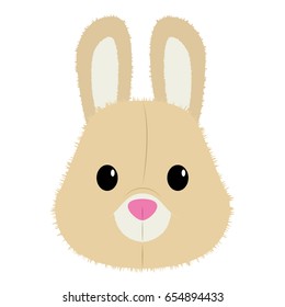 isolated bunny face on a white background, vector illustration