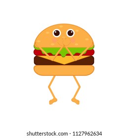Isolated burger emote with hands on mouth
