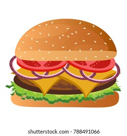 Isolated burger icon on a white background, vector illustration