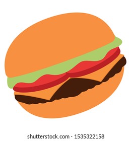 Isolated burger image on a white background - Vector