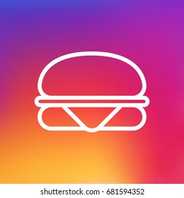 Isolated Burger Outline Symbol On Clean Background. Vector Sandwich Element In Trendy Style.