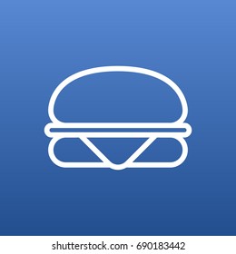 Isolated Burger Outline Symbol On Clean Background. Vector Sandwich Element In Trendy Style.